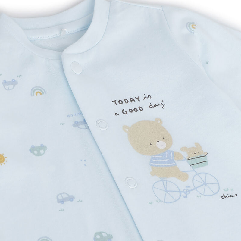 Girls Printed Front Opening Babysuit image number 2